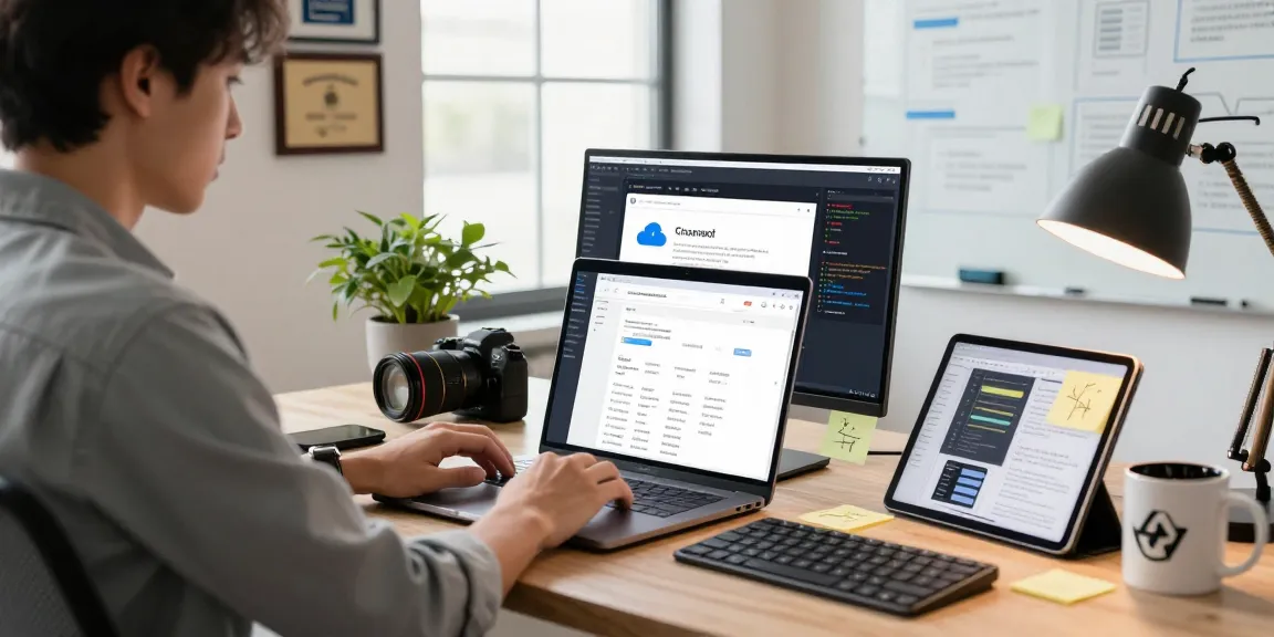 Developer working on coding applications in a bright workspace, showcasing WPS Official Website tools and a collaborative environment.